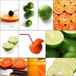 Citrus Fruits Collage Stock Photo