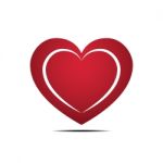 Heart Love Flat Design Icon  Illustration Stock Photo