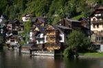 View Of Hallstatt From Hallstatt Lake Stock Photo