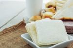 Bread Baked On Table Stock Photo