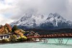 Lake Pehoe, National Park Torres Del Paine, Chile Stock Photo