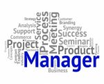 Manager Word Shows Boss Director And Principal Stock Photo