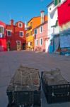 Italy Venice Burano Island Stock Photo