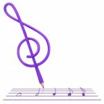 Music Note Shape Of Colour Pencil Illustration Stock Photo