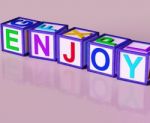 Enjoy Blocks Show Pleasant Relaxing And Pleasing Stock Photo