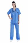 Young Beautiful Female Nurse, Full Length Stock Photo