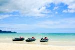 Three Jet Ski On The Beach. Koh Samui,thailand Stock Photo