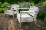 Wooden Garden Seat-england-uk Stock Photo