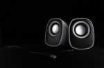 White Speakers Stock Photo