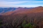 View Of The Blue Ridge Mountains During Fall Season Stock Photo