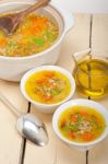 Syrian Barley Broth Soup Aleppo Style Stock Photo