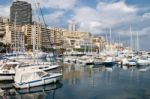 An Assortment Of Boats And Yachts In The Harbour At Monte Carlo Stock Photo