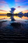 Sunrise At Hat Sai Ri Beach In Chumphon Stock Photo