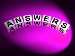 Answers Dice Represent Responses And Solutions To Questions Stock Photo