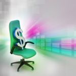 Dollar Sign Sitting The Executive Chair Stock Photo