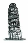 Sketch Of Leaning Tower Of Pisa Stock Photo