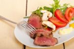 Beef Filet Mignon Grilled With Vegetables Stock Photo