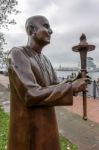 Close-up Of The World Harmony Peace Statue In Cardiff Bay Stock Photo