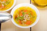 Syrian Barley Broth Soup Aleppo Style Stock Photo