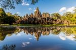 Angkor Wat Temple Reflecting In A Lake Stock Photo