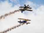 The Trig Aerobatic Team Flying Over Biggin Hill Airport Stock Photo