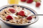 Breakfast With Muesli And Fruit Stock Photo