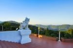 Beautiful Scene In Wat Phra Thad Santidham Temple Stock Photo