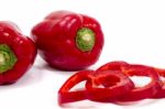 Red Bell Peppers Stock Photo