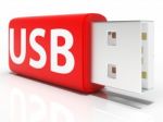 Usb Flash Drive Shows Portable Storage Or Memory Stock Photo