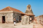 Castillo San Felipe De Barajas An Iconic Fortress In Cartagena, Stock Photo