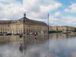 Miroir D'eau At Place De La Bourse In Bordeaux Stock Photo