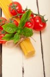 Italian Basic Pasta Ingredients Stock Photo