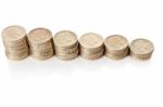 British Coins Stack Stock Photo