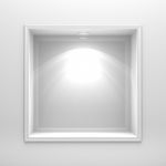 3d Decoration Shelf On White Wall Stock Photo