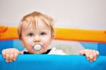 Closeup Of One Year Baby Boy Stock Photo