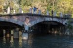 Monza, Italy/europe - October 28 : Man And Woman Jogging Over A Stock Photo