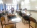 Blur Background University Students Writing Answer Doing Exam In Stock Photo