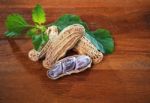 Peanut Groundnut On Wood Table Stock Photo