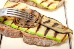 Grilled Vegetables On Bread Stock Photo