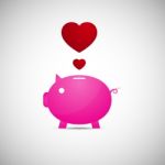  Love Heart Piggy Bank Stock Photo