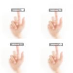 Finger Pressing Icon Button Stock Photo