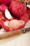 Fresh Rambutan Fruits Stock Photo