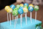 Colorful  Cake Pops On  Sticks Stock Photo