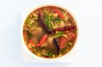 Hot Spicy And Sour Thai Cuisine Soup Stock Photo