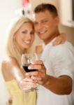 Couple In Their Kitchen Stock Photo