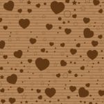 Valentine's Day And Colorful Heart On Colorful Brown Pattern.  Valentine's Day Background Stock Photo