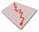 Red Graph Shows Profit Crisis Stock Photo