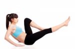 Woman Doing Fitness Exercises Stock Photo