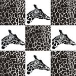 Giraffe Patterns For Textiles And Wallpaper Stock Photo