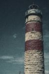 Cape Moreton Lighthouse On The North Part Of Moreton Island. Abstract Lighting Stock Photo